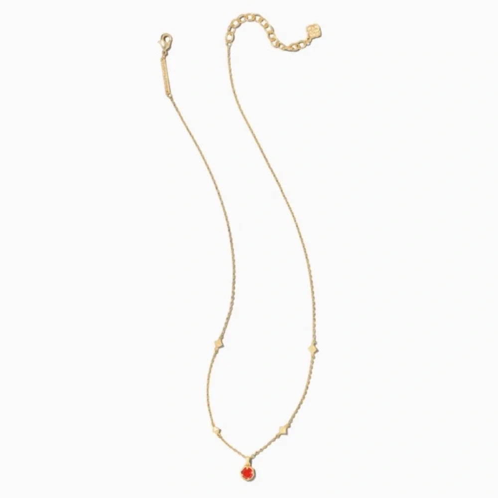 Kendra Scott Nola Gold Pendant Necklace in Red Illusion - Picture 2 of 4